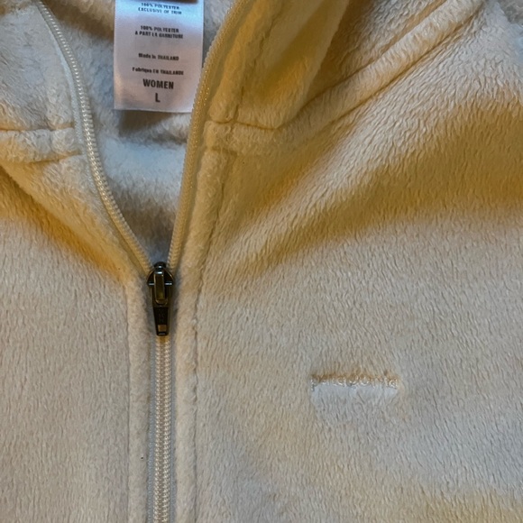 Patagonia Full Zip Fleece Hoodie Sweatshirt Jacket Ivory L - Picture 3 of 4